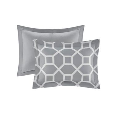 Beautyrest&reg; Nora 10-Piece Queen Comforter Set in Grey. View a larger version of this product image.