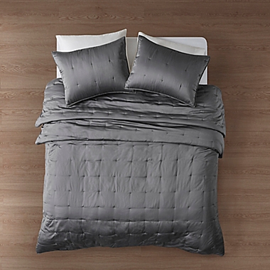 Beautyrest&reg; Ames 3-Piece Charmeuse Full/Queen Coverlet Set in Grey. View a larger version of this product image.