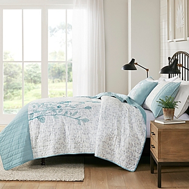 Madison Park&reg; Pippa 4-Piece Full/Queen Coverlet Set in Blue. View a larger version of this product image.