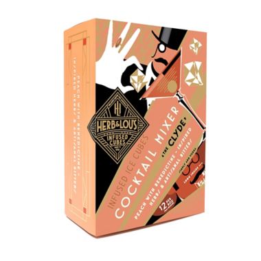 Herb & Lou's The Clyde Peach Cosmopolitan Infused 12-Cube Cocktail Mixer