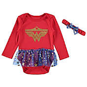 Wonder Woman Size 0-3M 2-Piece Tutu Bodysuit and Headband Set in Red