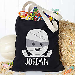Trick Or Treat Mummy Personalized Black Tote