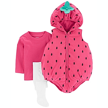 carter&#39;s&reg; Size 12M 3-Piece Strawberry Halloween Costume in Pink. View a larger version of this product image.