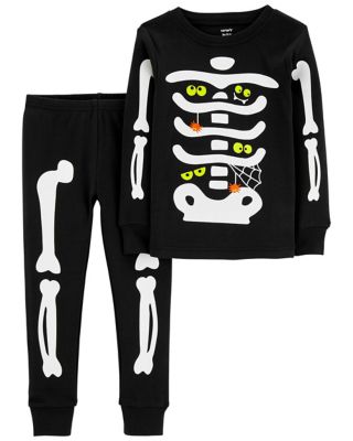 carter&#39;s&reg; 2-Piece Halloween Skeleton Top and Pant Pajama Set in Black