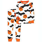 Alternate image 0 for carter&#39;s&reg; Size 2T 2-Piece Pumpkin and Bats Halloween Top and Pant PJ Set in Orange