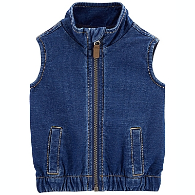 carter&#39;s&reg; Size 9M Zip-Up Knit Denim Vest in Blue. View a larger version of this product image.