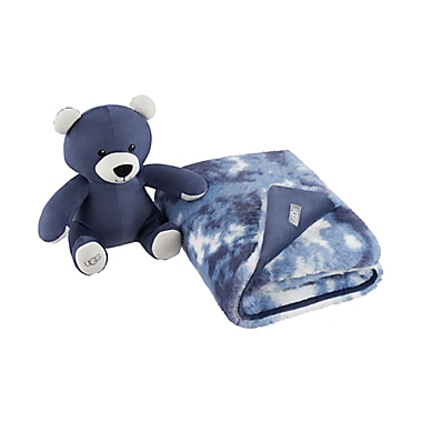 UGG&reg; Polar Tie Dye 2-Piece Bear and Throw Blanket Set in Navy. View a larger version of this product image.
