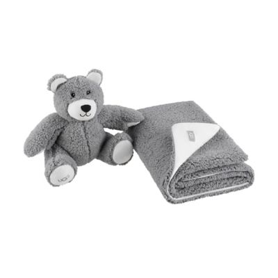 UGG&reg; 2-Piece Classic Sherpa Throw Blanket and Plush Bear Toy Set in Grey