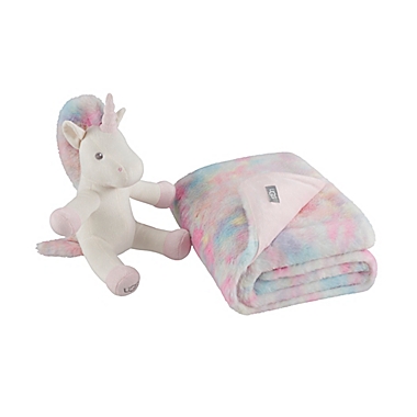 UGG&reg; 2-Piece Polar Tie Dye Blanket and Unicorn Set in Rainbow. View a larger version of this product image.