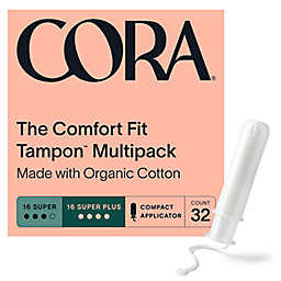 Cora® 32-Count Organic Cotton Super + Super Plus Tampons
