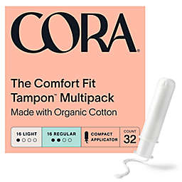 Cora® 32-Count Organic Cotton Light + Regular Tampons