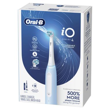 Oral-B&reg; iO Series 4 Rechargeable Electric Toothbrush in Blue<h1> </h1>. View a larger version of this product image.