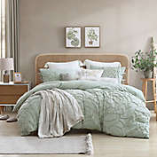 Peri Home Chenille Rose 3-Piece Reversible Comforter Set in Green