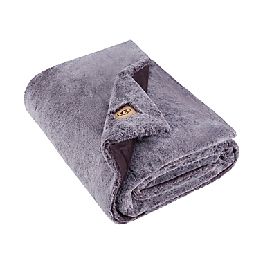 UGG&reg; Dawson Faux Fur Throw Blanket in Lodge. View a larger version of this product image.