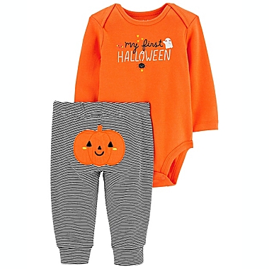 carter&#39;s&reg; Size 3M 2-Piece First Halloween Bodysuit and Pant Set in Orange. View a larger version of this product image.