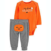 carter&#39;s&reg; Newborn 2-Piece First Halloween Bodysuit and Pant Set in Orange