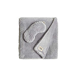 UGG® Teddie 2-Piece Throw Blanket and Eye Mask Travel Set in Seal Grey
