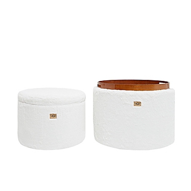 UGG&trade; Polar 2-Piece Nesting Storage Ottoman Set in Snow. View a larger version of this product image.