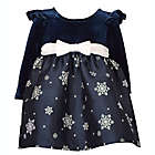 Alternate image 0 for Bonnie Baby&reg; Size 3T Snowflake Dress in Navy