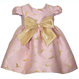 Bonnie Baby® Reindeer Dress in Pink/Gold