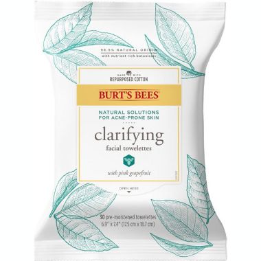 Burt&rsquo;s Bees&reg; 30-Count Clarifying Facial Cleanser Towelettes. View a larger version of this product image.