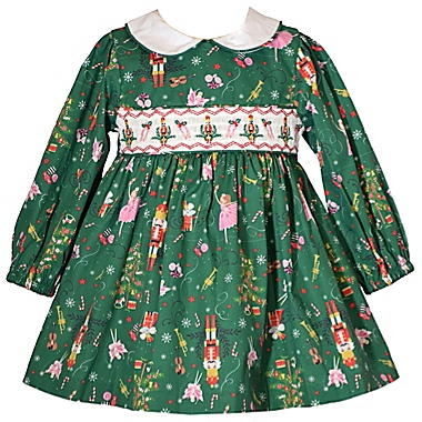Bonnie Baby Christmas Nutcracker Dress in Green. View a larger version of this product image.