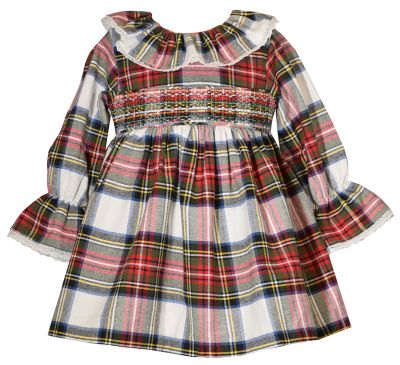 Bonnie Baby Size 6-9M Christmas Plaid Dress in Red