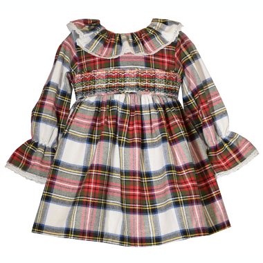 Bonnie Baby Size 12M Christmas Plaid Dress in Red. View a larger version of this product image.