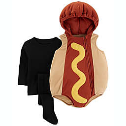 carter's® 3-Piece Size 12M Little Hot Dog Halloween Costume in Brown/Black