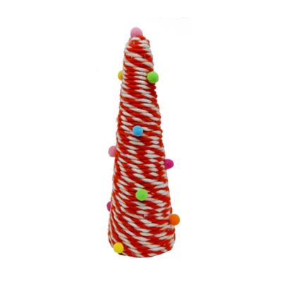 H for Happy&trade; Fabric Whimsy Christmas Tree Figurine in White/Red