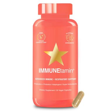 IMMUNEtamin&reg; 30-Count Advanced Immune + Respiratory Support Vitamin Capsules. View a larger version of this product image.