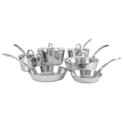Viking&reg; Tri Ply Contemporary Stainless Steel 10-Piece Cookware Set
