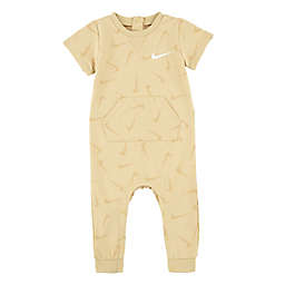 Nike® Size 18M Swoosh Logo Short Sleeve Coverall in Sesame