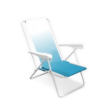 H for Happy&trade; 5-Position Beach Chair in Blue/White Ombre. View a larger version of this product image.