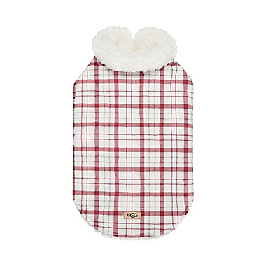 UGG&reg; Small Westwood Flannel Dog Coat in Red Plaid. View a larger version of this product image.