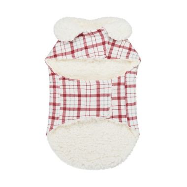 UGG&reg; Medium Westwood Flannel Dog Coat in Red Plaid. View a larger version of this product image.