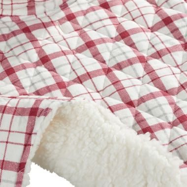 UGG&reg; Medium Westwood Flannel Dog Coat in Red Plaid. View a larger version of this product image.