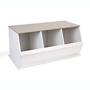 Badger Basket&reg; 3-Bin Stackable Storage Cubby in White