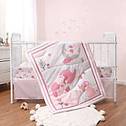 The Peanutshell&trade; Elephant 3-Piece Crib Bedding Set in Pink/Grey