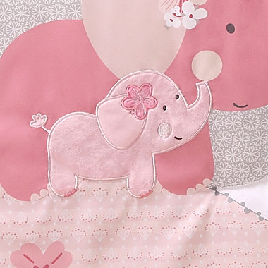 The Peanutshell&trade; Elephant 3-Piece Crib Bedding Set in Pink/Grey. View a larger version of this product image.