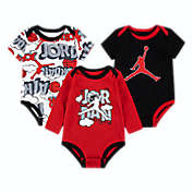 Jordan&reg; Size 3-Pack Comic Bodysuits in Fire Red/Black