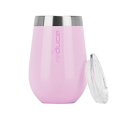 Reduce 12 oz. Insulated Wine Tumbler with Lid in Blush. View a larger version of this product image.