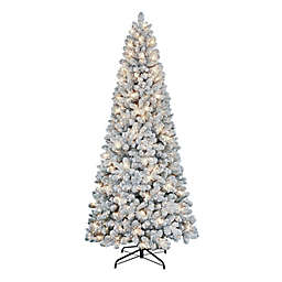 Puleo International Pre-Lit Flocked Virginia Pine Artificial Christmas Tree