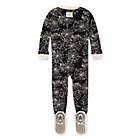 Alternate image 1 for Burt&#39;s Bees Baby&reg; Spider Webs Zip-Up Footed Pajama in Onyx