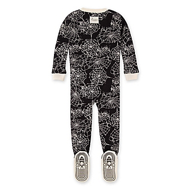 Burt&#39;s Bees Baby&reg; Spider Webs Zip-Up Footed Pajama in Onyx. View a larger version of this product image.