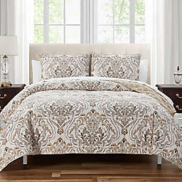 Marquis® by Waterford Kiera 3-Piece Reversible Full/Queen Quilt Set in Taupe