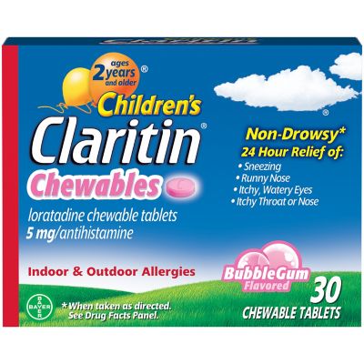 Claritin&reg; 30-Count Children&#39;s 24 Hour Allergy Relief Chewable Tablets in Bubble Gum