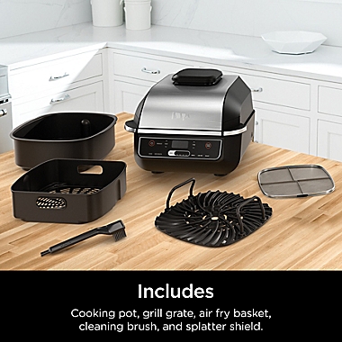 Ninja&reg; Foodi&reg; 6-in-1 Indoor Grill &amp; 4-qt. Air Fryer in Black/Stainless Steel. View a larger version of this product image.