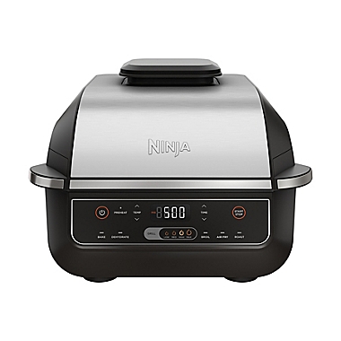 Ninja&reg; Foodi&reg; 6-in-1 Indoor Grill &amp; 4-qt. Air Fryer in Black/Stainless Steel. View a larger version of this product image.