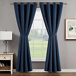 Creative Home Ideas® Chyna 84-Inch Grommet Blackout Curtain Panels in Blue (Set of 2)